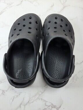 Kids Black Comfort Clog Shoes For Boys (B26)